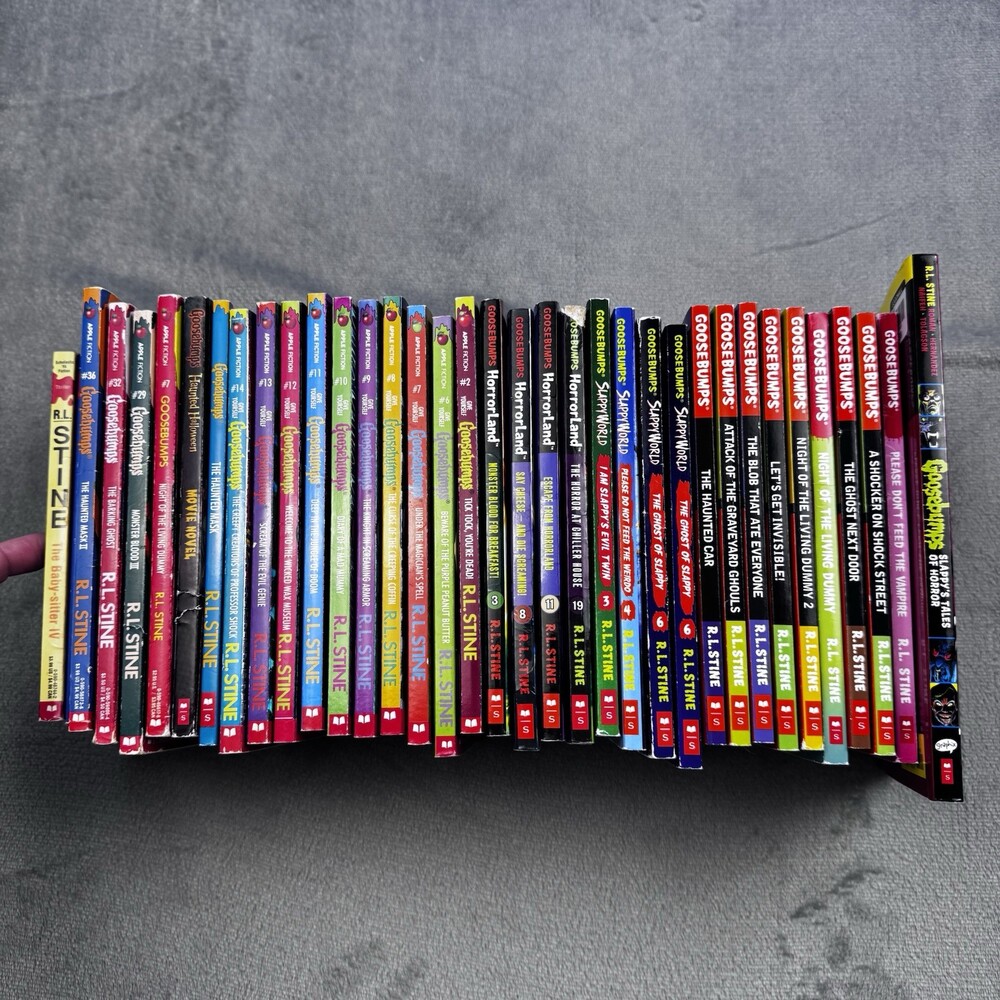 Goosebumps Book Lot 36 R.L. Stine Original Raised Letter Horrorland Slappyworld
